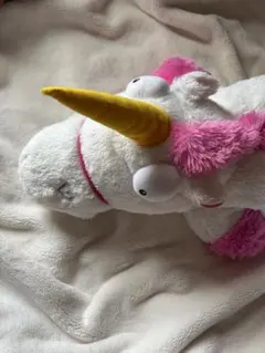 ユニコーンぬいぐるみ 約30cm ホワイト/ピンク