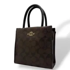 COACH コーチ トートバッグ PVC ミニ ブラウン ハンドバッグ 5695
