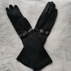 Pinky&Dianne 黒長手袋 バックル付き