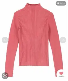 titivate ランダムリブハイネックニット ピンクニット