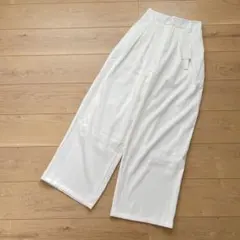 レディース 白ホワイト ズボン パンツ オフィスカジュアル 新品未使用品タグ付き