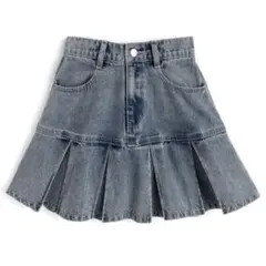 GRL グレイル プリーツ切替デニムミニスカート cu552