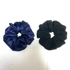 【ハンドメイド品】シュシュ 2個セット　　サテン&シフォンジョーゼット