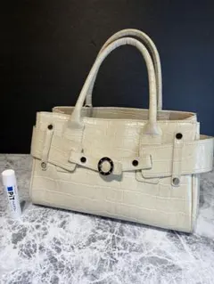 【4°C】ヨンドシー クロコ型押し レザー調 ハンドバッグ