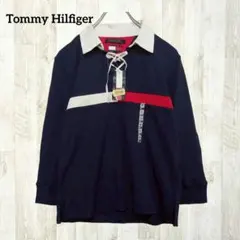 トミーガール ラガーシャツ ポロシャツ カットソー S 紺 ネイビー 綿100%