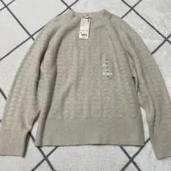 新品★UNIQLO ライトスフレヤーン ポインテールクルーネックセーター　M