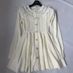 美品 LIZ LISA 長袖 ニット ワンピース ロングカーディガン フリル