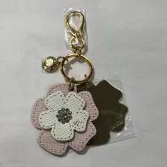 4℃花型キーホルダー ピンク・ホワイト