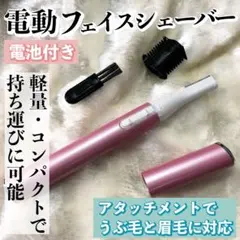 電池付★電動フェイスシェーバー（ピンク）眉毛/まゆ毛/うぶ毛/ムダ毛/鼻毛のサムネイル