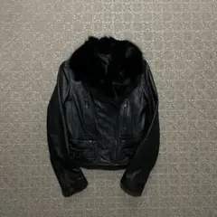 Y2K opium darkwear black fur jacket 平成 2