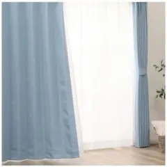 ニトリ　100×200cm×4枚セット　エコオアシス　カーテン　レース　水色