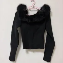 INGNI イング ファー オフショルニット 블랙