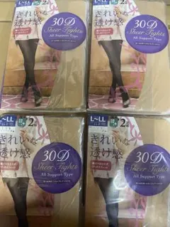 30D Sheer Tights L-LL ベビーベージュ 2足組 5点セットのサムネイル