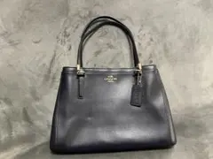 COACH ネイビー ハンドバッグ ショルダーストラップ付き