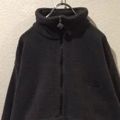 ノースフェイス ハーフジップ フリース M グレー ハーフジップ 襟立て