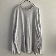 GU ソフトコットンクルーネックT(長袖) XL 白　ホワイト　ロンT