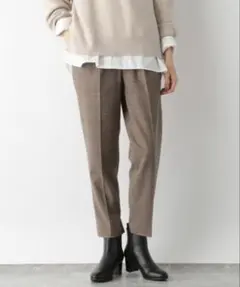 グローバルワーク あったかウツクシルエット テーパードパンツ