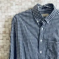 nano・universe ナノ・ユニバース　ネイビーチェックシャツ