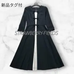 新品✨ STRAWBERRY-FIELDS リボンモチーフバイカラーワンピースのサムネイル