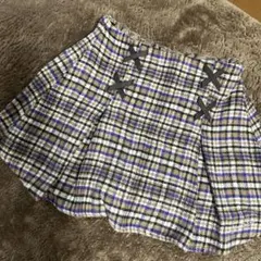 BeBe チェック柄キュロットスカート120-140