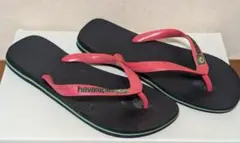 havaianas ビーチサンダル ブラック/オレンジ