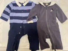 【petit main】カバーオール2枚セット 80cm disney&POLO