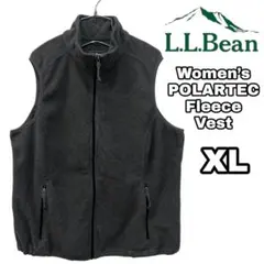 古着 women's エルエルビーン フリースベスト 無地 チャコール