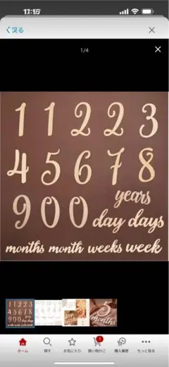 木製数字セット 0-9 期間記録用　マンスリーフォト