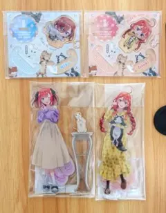 五等分の花嫁　猫といっしょ　アクリルスタンド　ゆらりアクリル　二乃　三玖　五月
