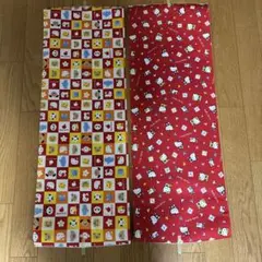 【匿名配送:美品】ハローキティ 生地 2枚セット 100cm×35cm レトロ
