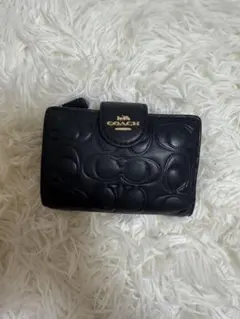 COACH ミディアム コーナー ジップ ウォレット・シグネチャー レザー