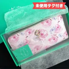 ミッシュマッシュ 花柄 プリント 長財布 ピンク 合成皮革 フェイクレザーのサムネイル