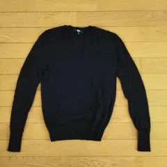 UNIQLO Vネック ウールセーター ネイビー S