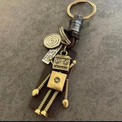キーホルダー ロボット 　レザー 　レトロ　　アメカジ