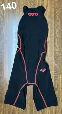 arena レース用水着 /GIRL KIDS140/黒＆赤/中古品