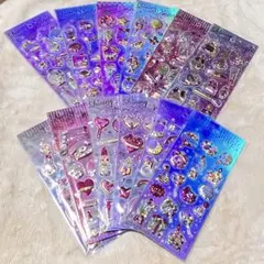 シャカシャカシール＊ぷくぷくシール／3D立体デザイン＊グリッター12枚セット