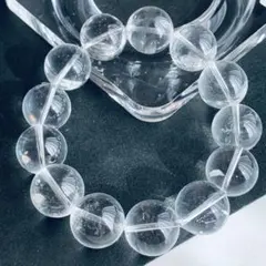 無垢水晶　クリスタルブレスレット　17㍉大珠　天然石　パワーストーン　B113