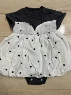 BREEZE 80cm ベビーロンパース　フリル　ハート柄