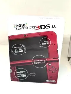 大画面で快適プレイ！Newニンテンドー3DS LL メタリックレッド 本体 箱付