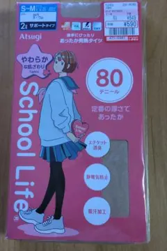 Atsugi 80デニールタイツ S-M　２足組　フェイクタイツ