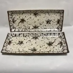 未使用　たち吉　しの花唐草　長皿　長角皿　食器　2枚セット