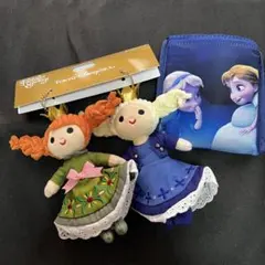 アナと雪の女王　ぬいぐるみチャームとエコバッグ