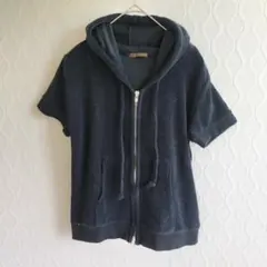 ✨my D'artagnan ✨ジップアップパーカー【F】半袖パーカー 黒 無地のサムネイル