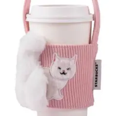 【台湾限定】スターバックス STARBUCKS ネコ ドリンクホルダー ピンク色