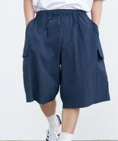【新品・完売品】 SINSS テックナイロンワイドカーゴショーツ ネイビー L