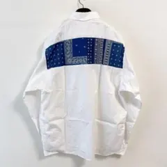 SOPH バンダナ柄　切り替え　ボタンダウンシャツ　長袖　胸元ワンポイント刺繍のサムネイル