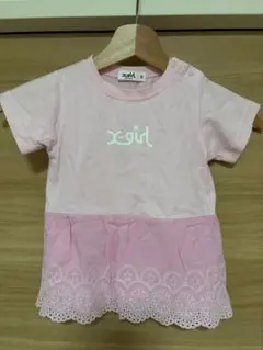 X-girl STAGES フリル付Tシャツ　ピンクのサムネイル