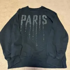 ZARA PARIS ラインストーン トレーナー ブラック 164cm