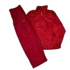 NIKE ナイロンセットアップ（メンズS）ナイキ 赤 レッド ジャージ 90s