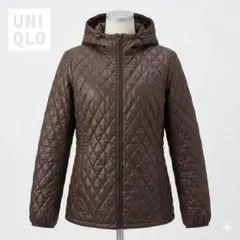 美品 UNIQLO ユニクロ 中綿 キルティングジャケット ブラウン L
